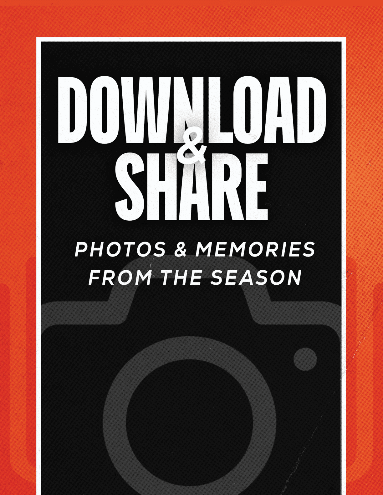 A red and blue poster with a camera on it. Description generated by AI