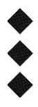 Three black diamond shapes stacked vertically on a white background. Description generated by AI