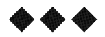 Three black diamond shapes with a subtle grid pattern are evenly spaced on a white background. Description generated by AI