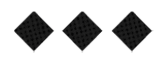 Three black diamond shapes with a subtle grid pattern are evenly spaced on a white background. Description generated by AI