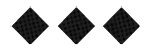 Three black diamond shapes stacked vertically on a white background. Description generated by AI
