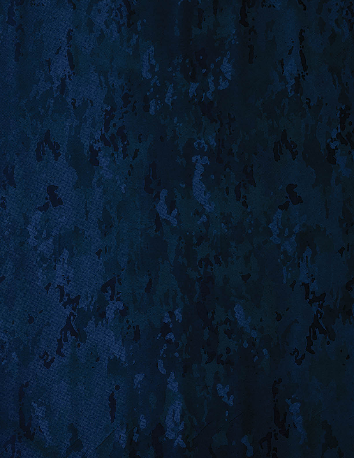 A textured dark blue and black abstract pattern resembling a camouflage design. Description generated by AI
