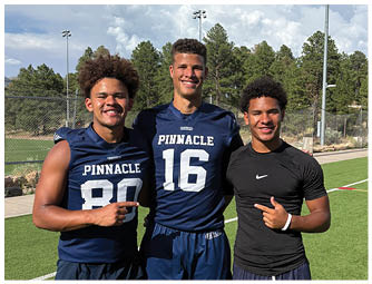 A group of football players on a field. Description generated by AI