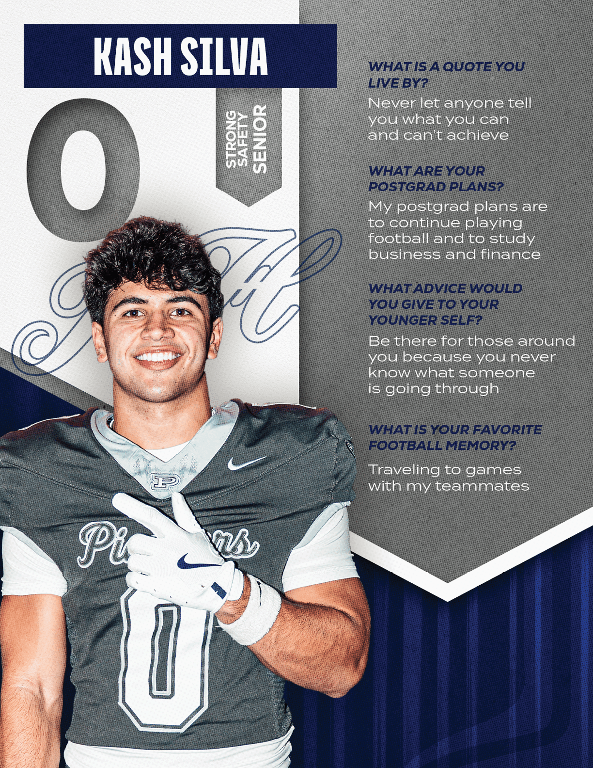 A football player wearing a blue and red jersey with the number 15 on it. Description generated by AI
