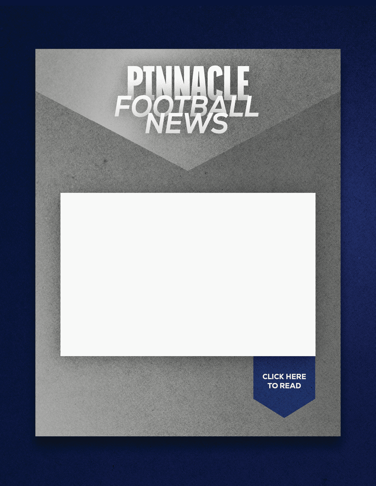 A red and blue sign with a blank space for a headline. Description generated by AI