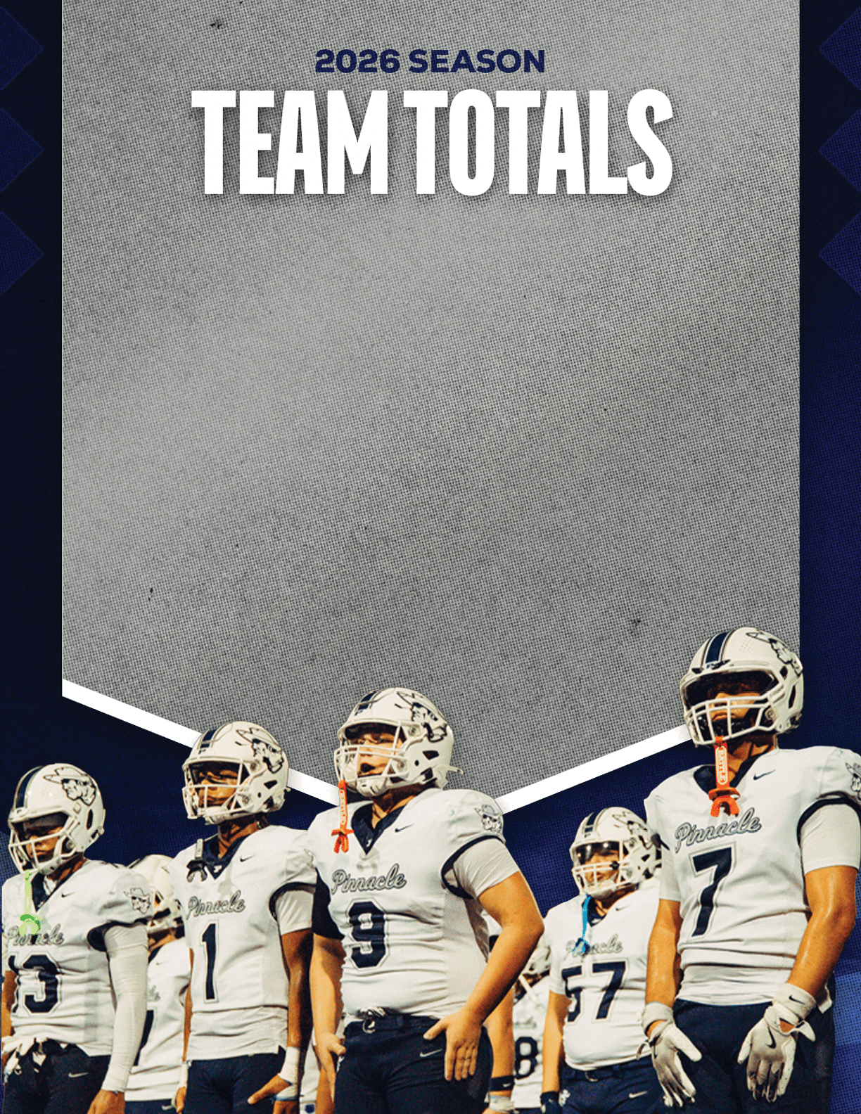 A group of football players standing on a field. Description generated by AI