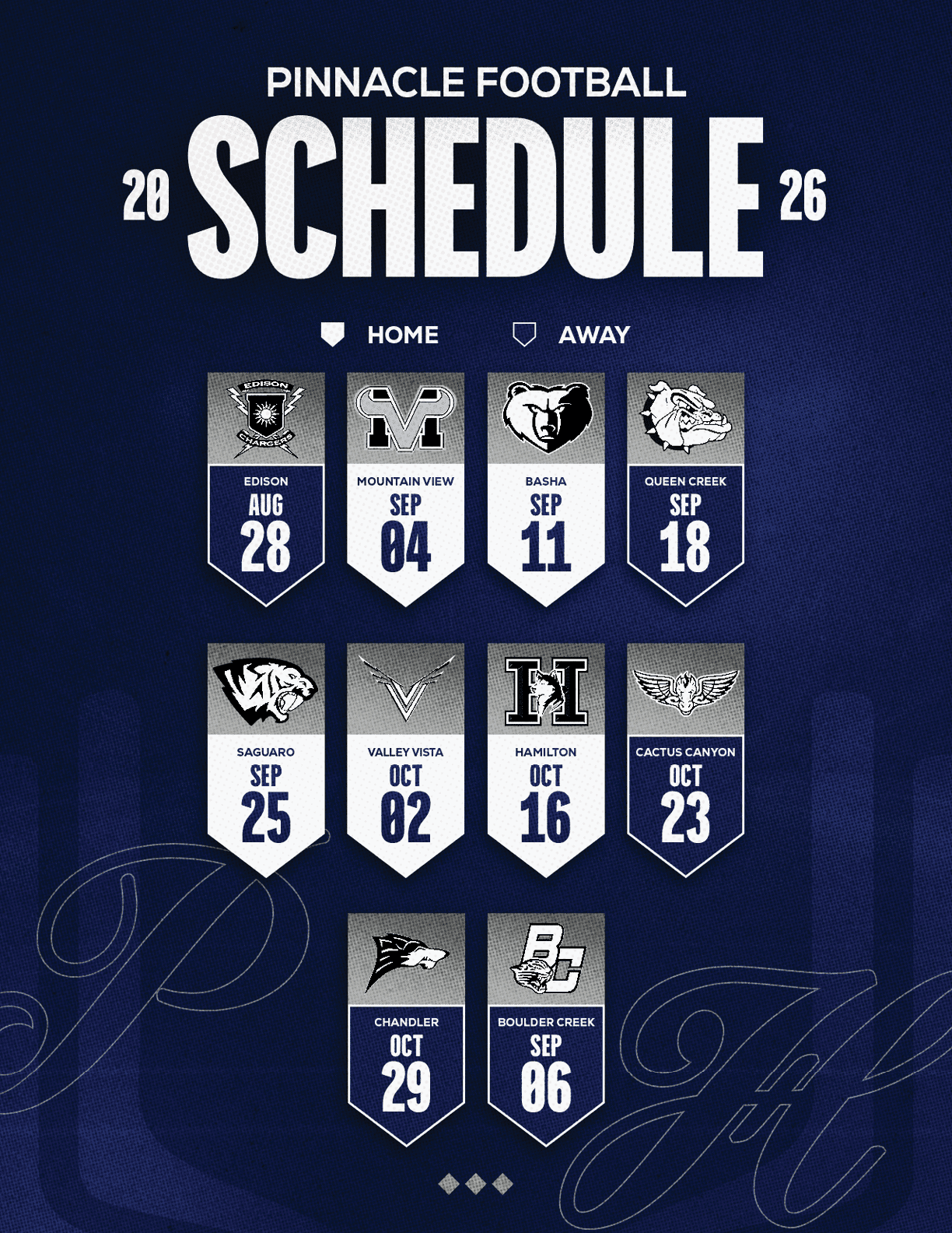 A football schedule for the 2014 season. Description generated by AI