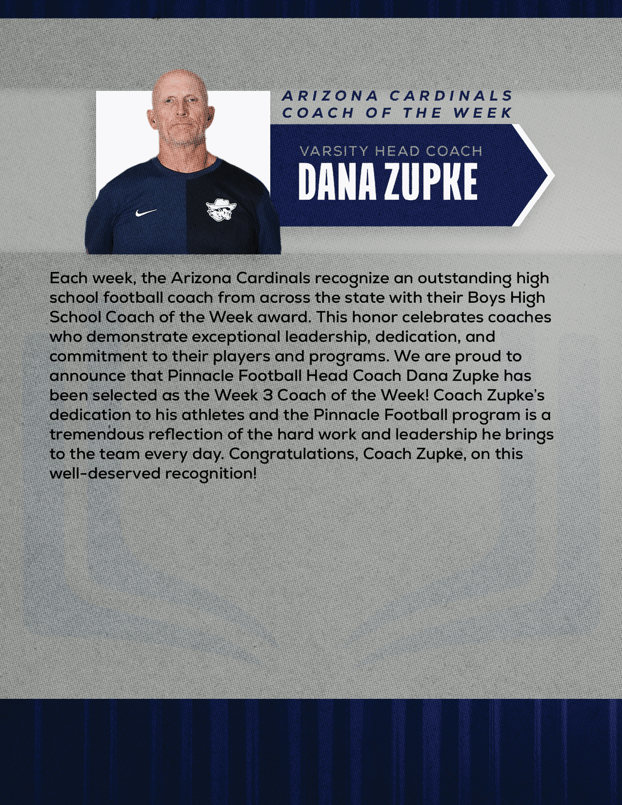 A letter from a football coach. Description generated by AI