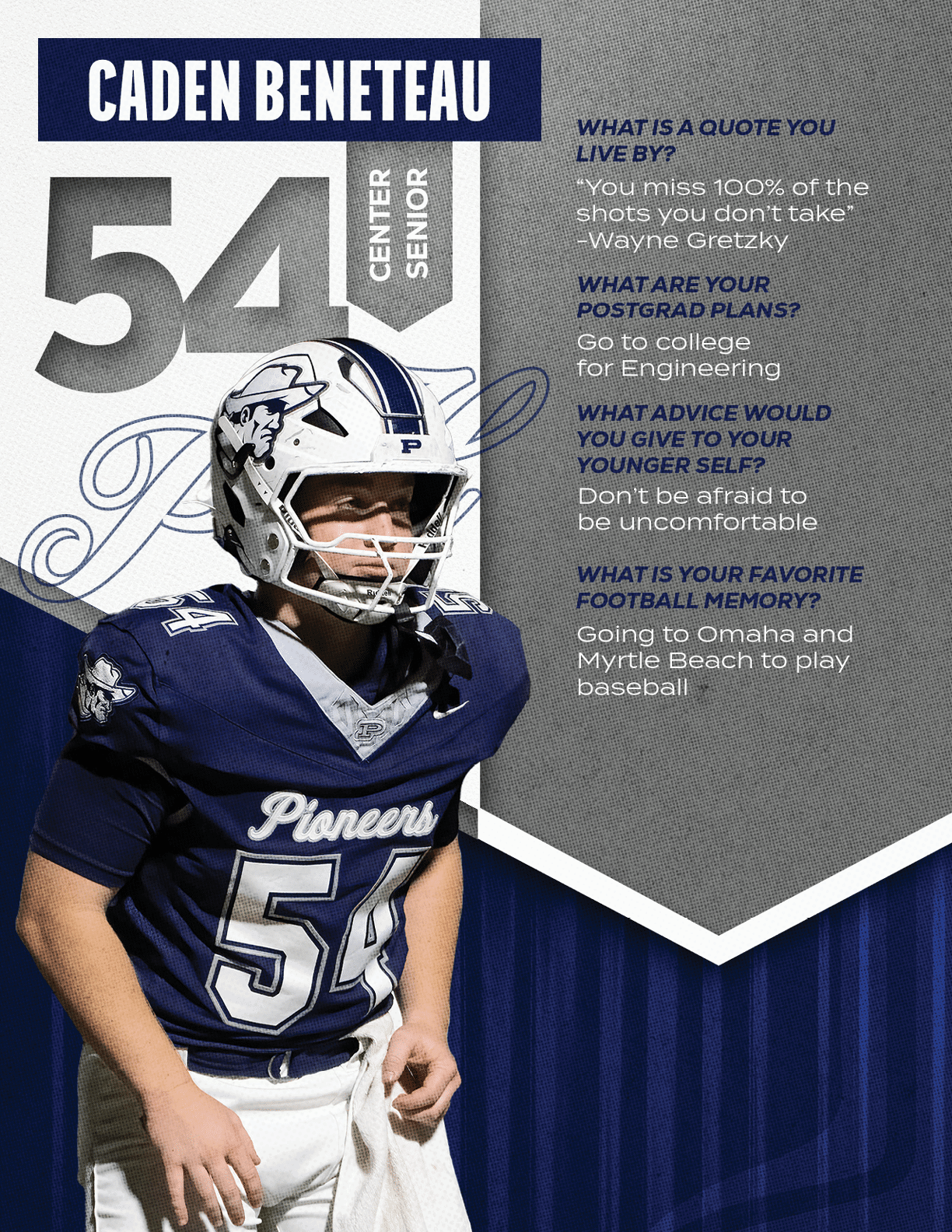 A football player wearing a blue and red jersey with the number 15 on it. Description generated by AI