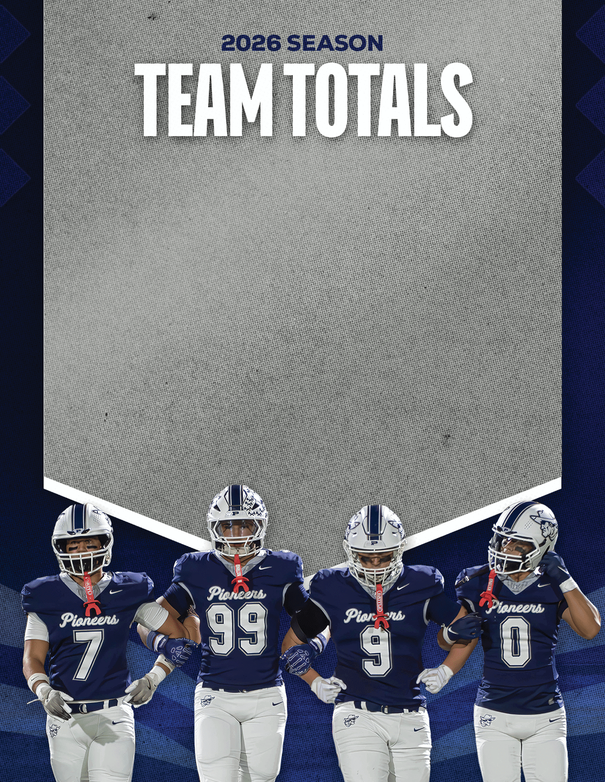 A group of football players standing on a field. Description generated by AI