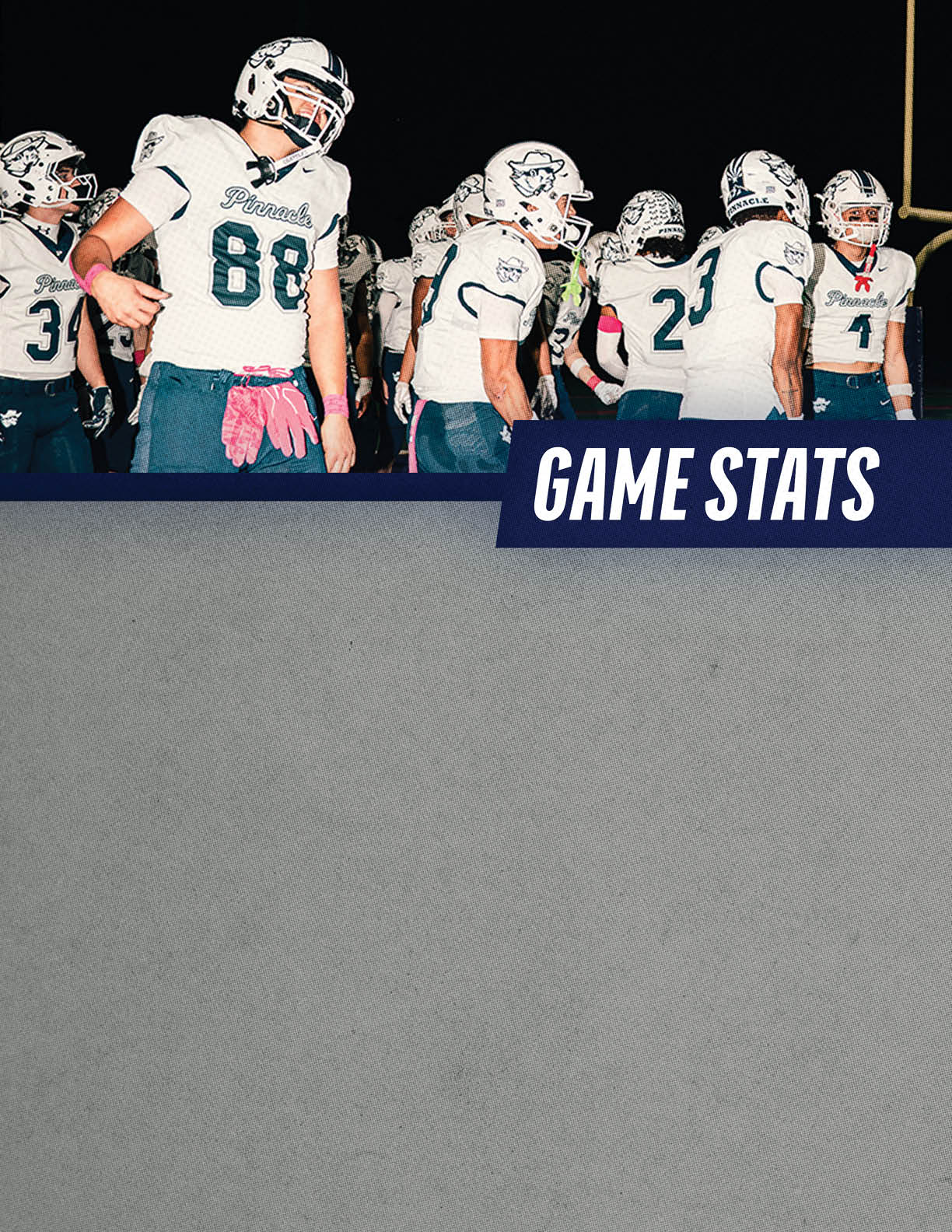 A green sign with the words “Game Stats" written on it. Description generated by AI