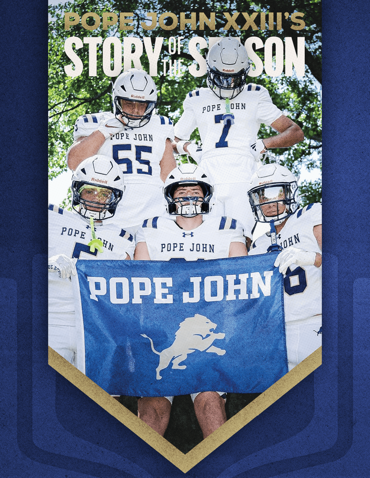 A group of football players huddled together. Description generated by AI