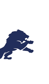 A blue and red logo of a lion. Description generated by AI