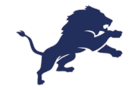 A blue and red logo of a lion. Description generated by AI