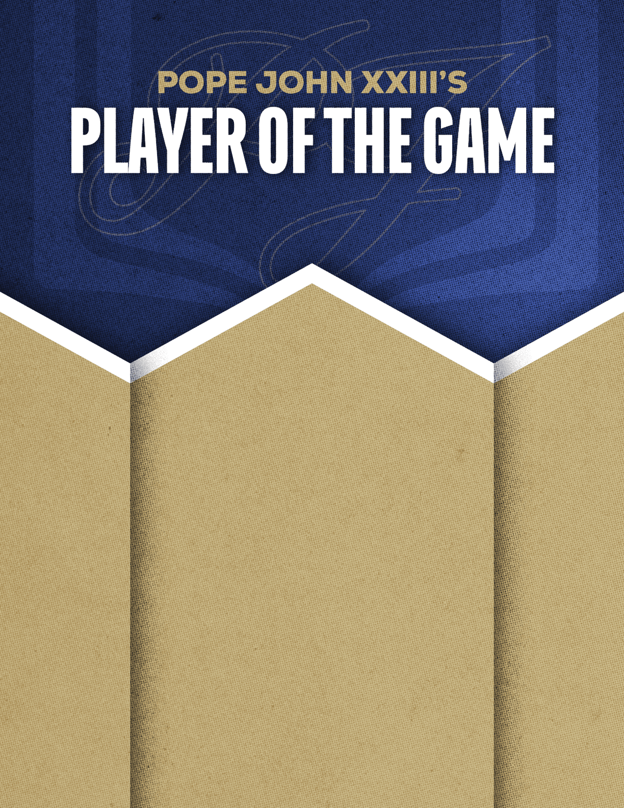 A red and blue poster with a white border. Description generated by AI