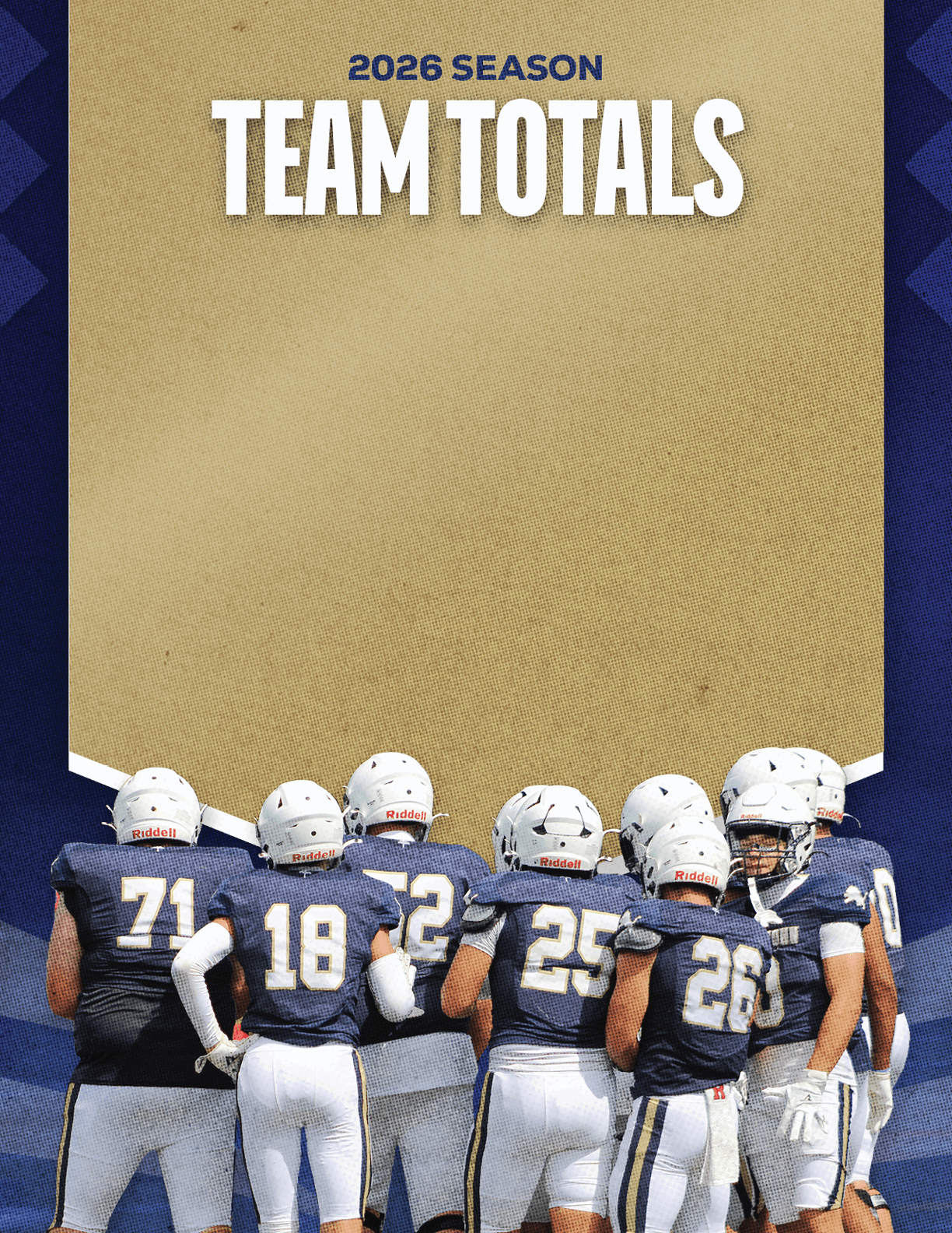 A group of football players standing on a field. Description generated by AI
