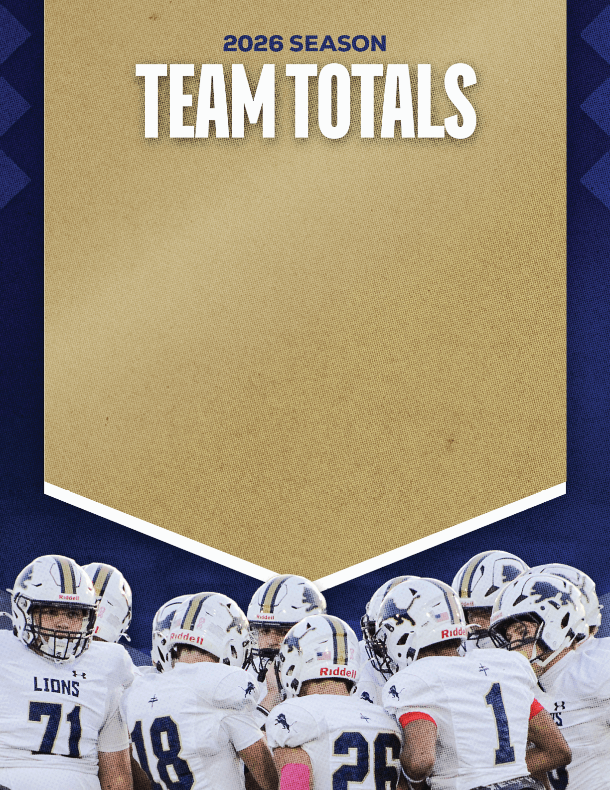 A group of football players standing on a field. Description generated by AI
