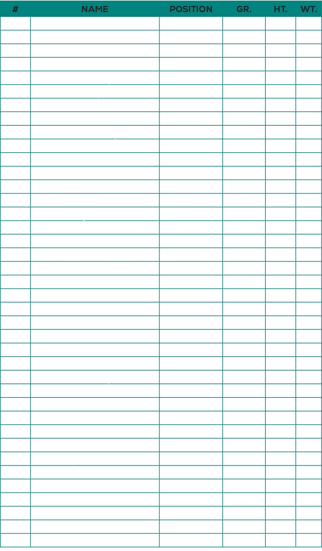 #,NAME,POSITION,GR.,HT.,WT.,0,Aj Ford,FS,Fr.,—,—,1,Andrew Posey,QB,Sr.,6'0\“,190,2,Carter Ross,CB, WR,Sr.,6'2\",188,3...