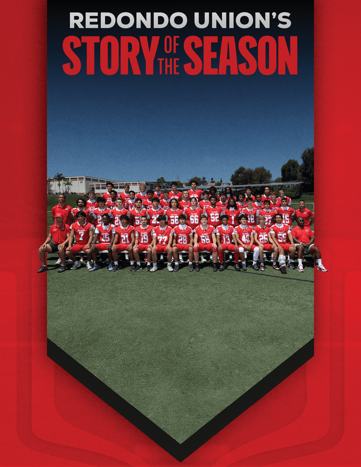 A group of football players huddled together. Description generated by AI