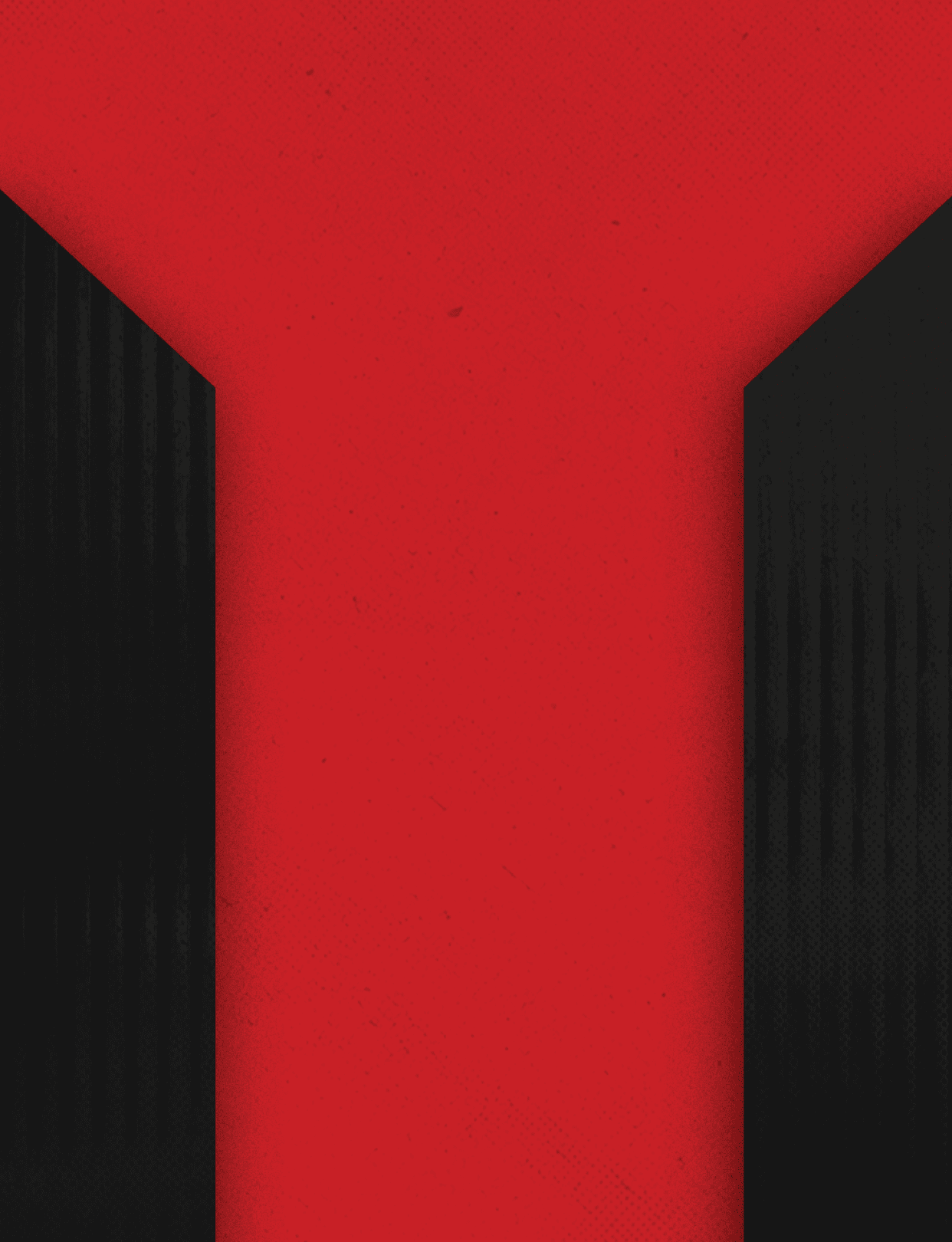 Three black and red buildings. Description generated by AI