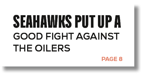 PAGE 8,SEAHAWKS PUT UP A GOOD FIGHT AGAINST THE OILERS