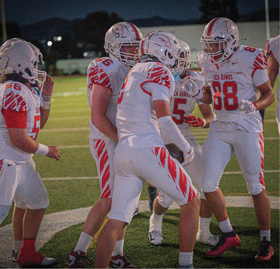 A group of football players celebrating a victory. AI generated content