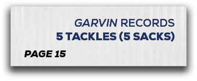 page 15,garvin RECORDS 5 tackles (5 sacks