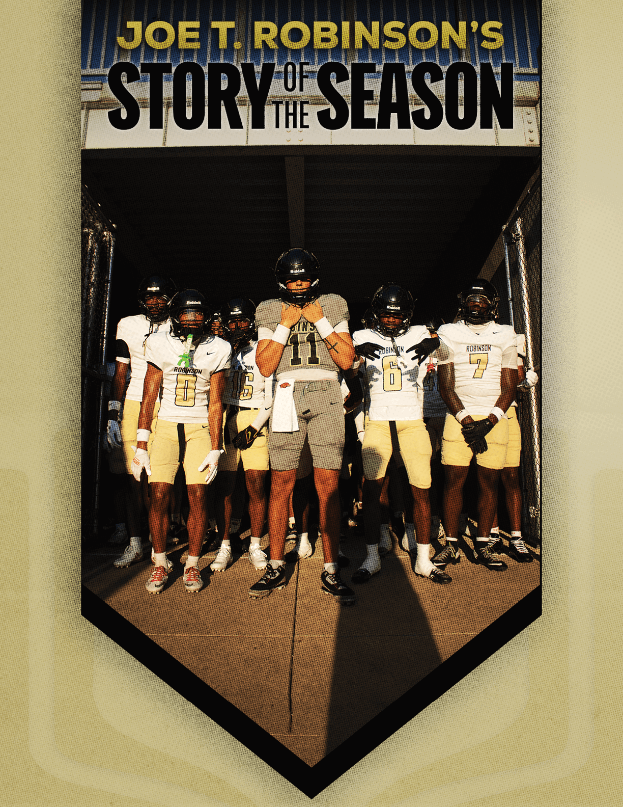 A group of football players huddled together. Description generated by AI