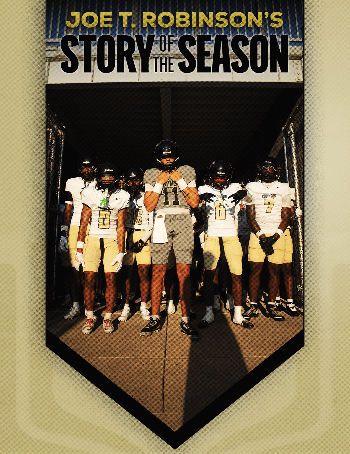 A group of football players huddled together. Description generated by AI