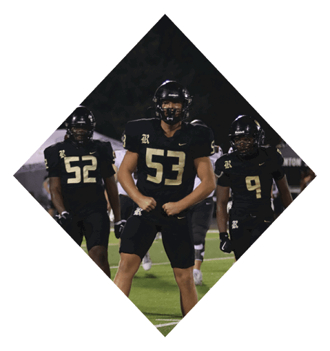 A football player wearing a black jersey with the number 16 on it is holding a football. AI generated content