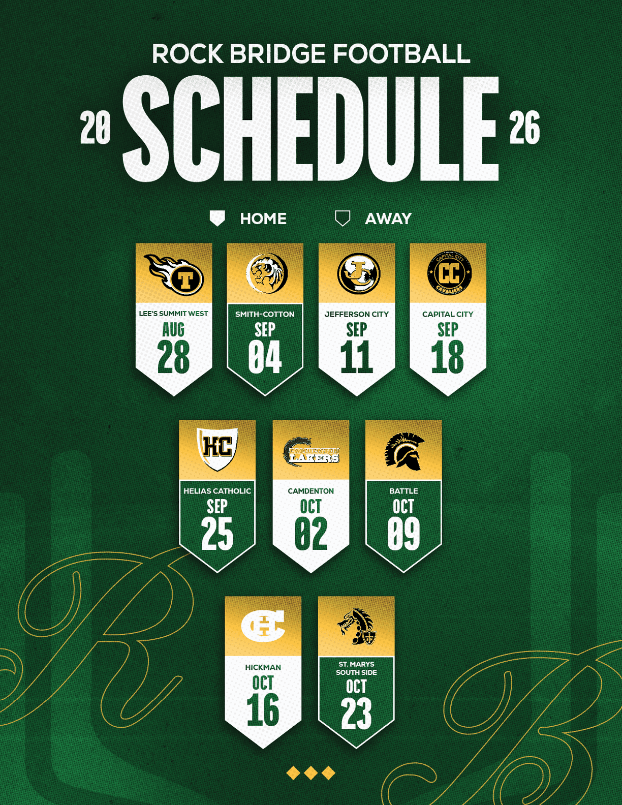 A football schedule for the 2014 season. Description generated by AI