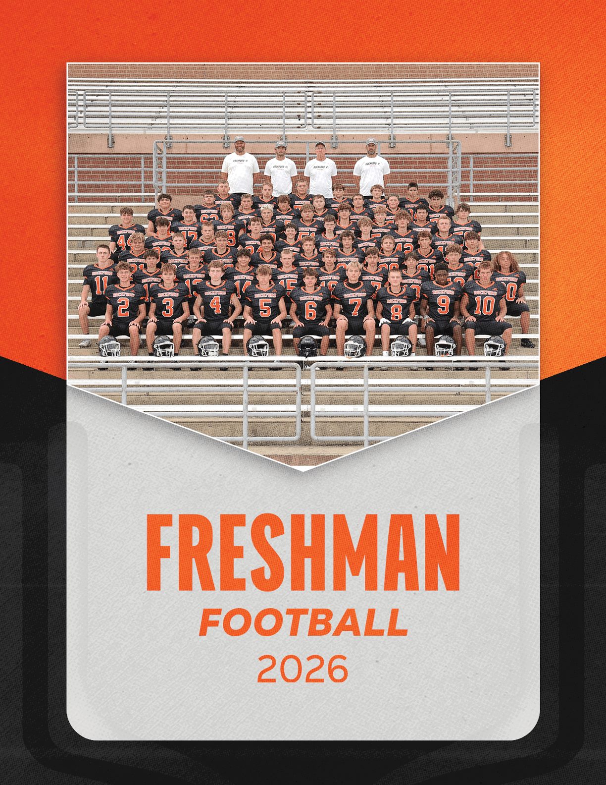 A group of football players sitting on a bench. Description generated by AI