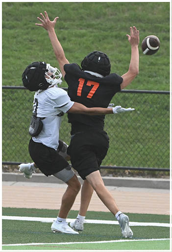 A football player running on the field. Description generated by AI