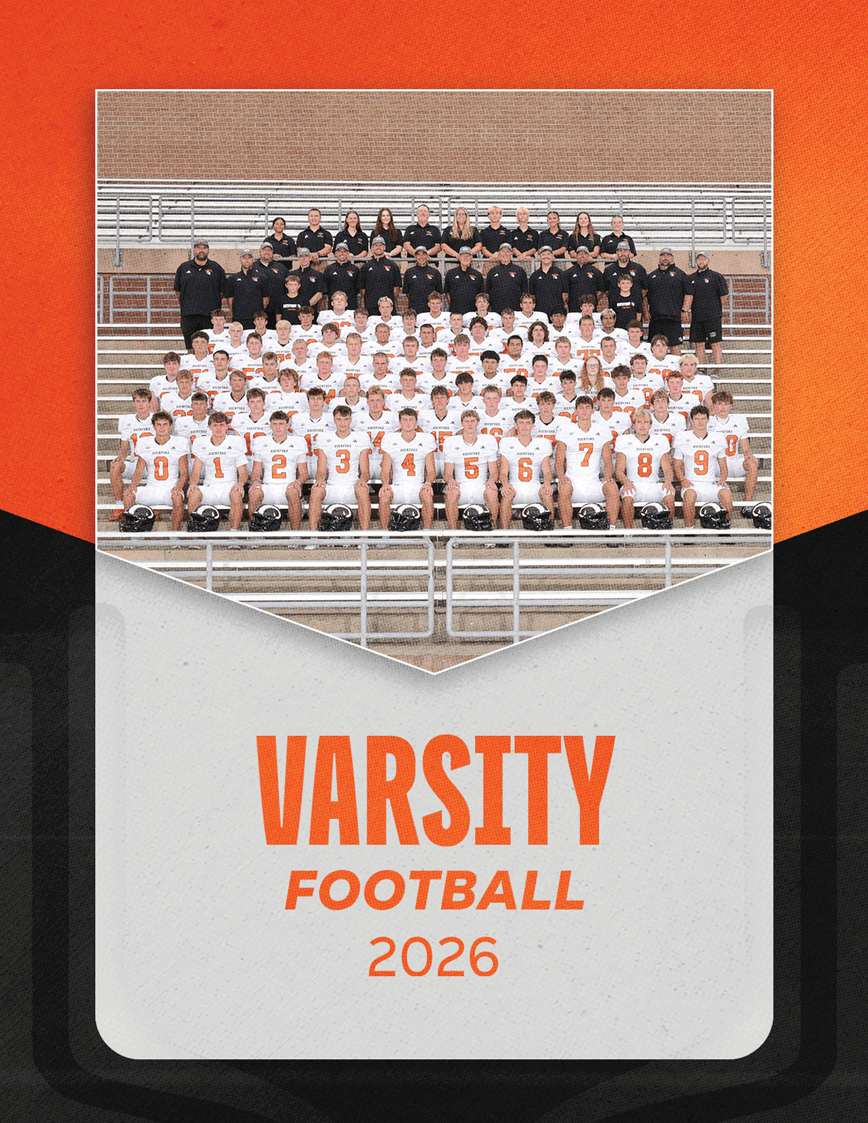 A group of football players sitting on a bench. Description generated by AI