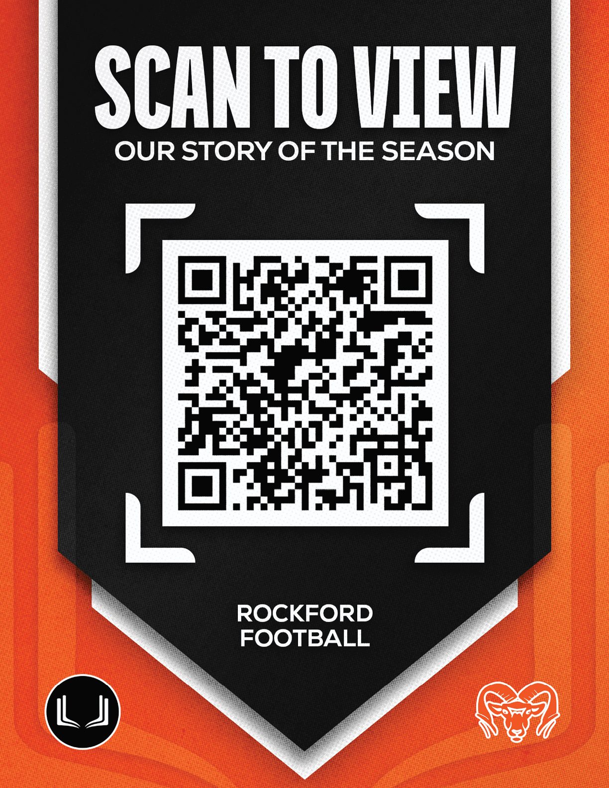 A red and black sign with a barcode on it. Description generated by AI