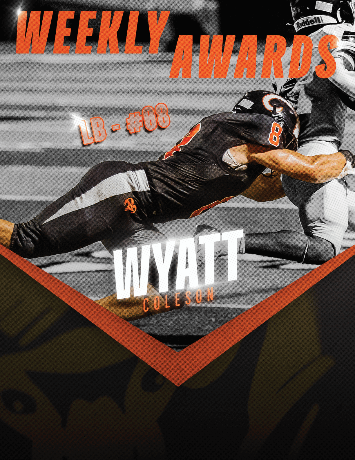 A football player in a black jersey with the number 15 on it. Description generated by AI