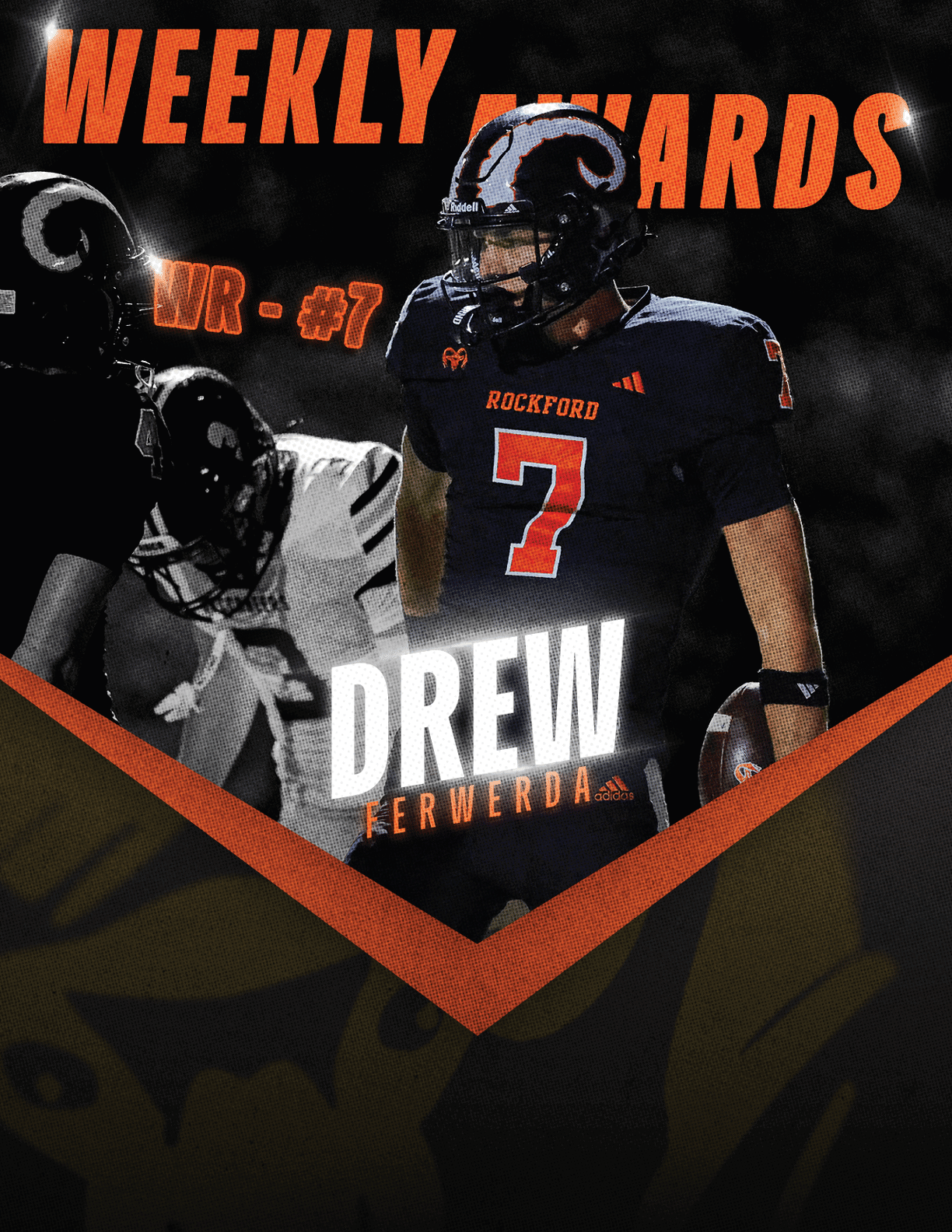 A football player in a black jersey with the number 15 on it. Description generated by AI