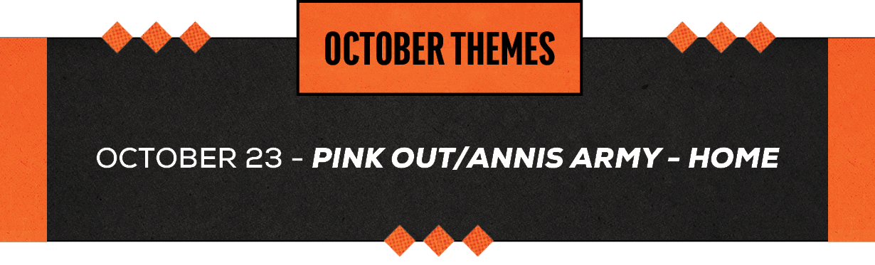 OCTOBER THEMES, october 23 pink out/annis army hom