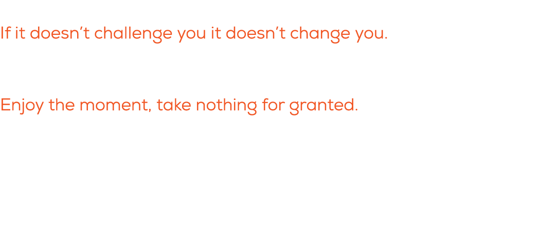 What is a quote you live by? If it doesn’t challenge you it doesn’t change you. What do you want these players to kno...
