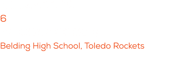 Total years coaching: 6 Previous experience playing: Belding High School, Toledo Rockets