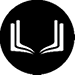A black and white image of a book with a white letter “U" on the left side and a white letter "L" on the right side. Description generated by AI