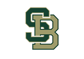Interlocking dark green and beige letters S and B with a bold, blocky design. Description generated by AI