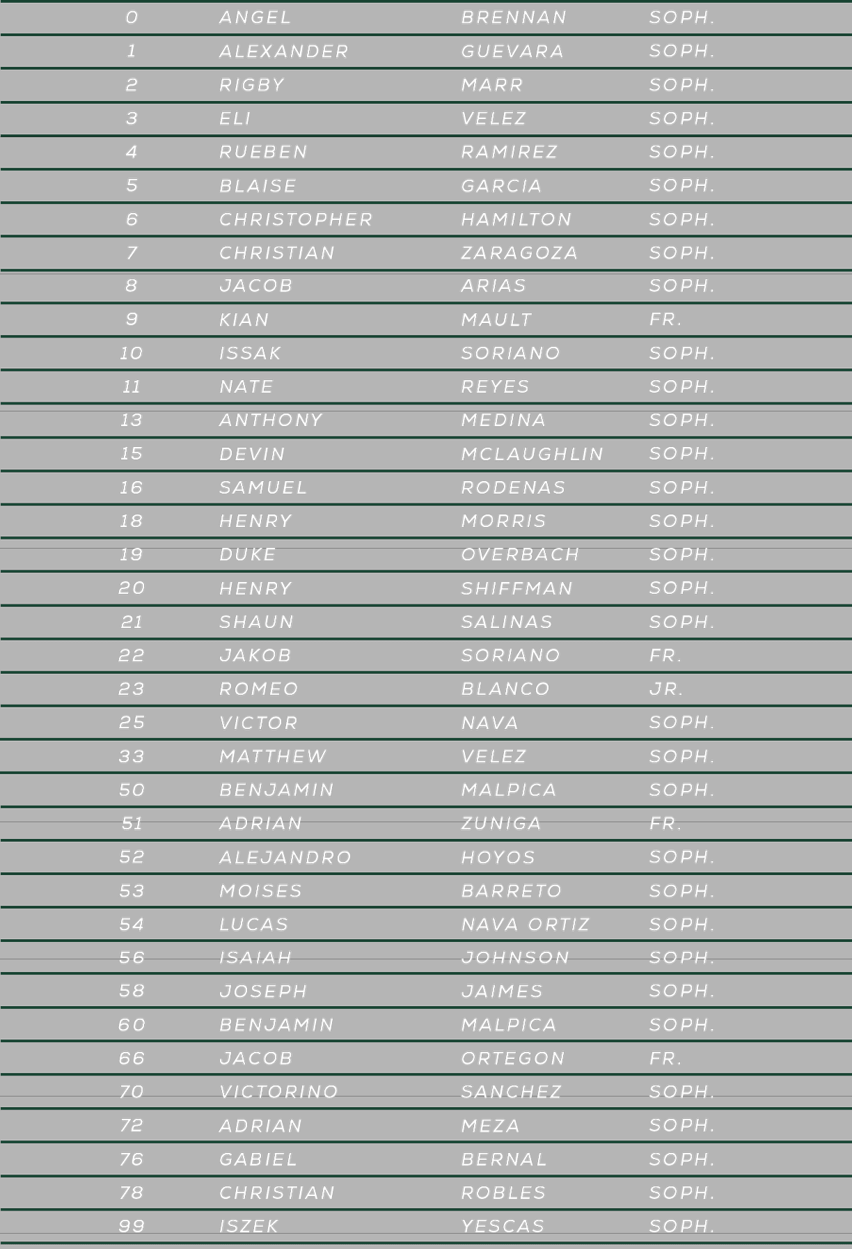 A table listing names, locations, and dates in a structured format with rows and columns separated by horizontal lines. Description generated by AI