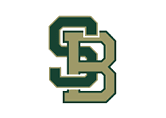Interlocking letters S and B in a bold, block style with the S in dark green and the B in olive green outlined in contrasting colors. Description generated by AI