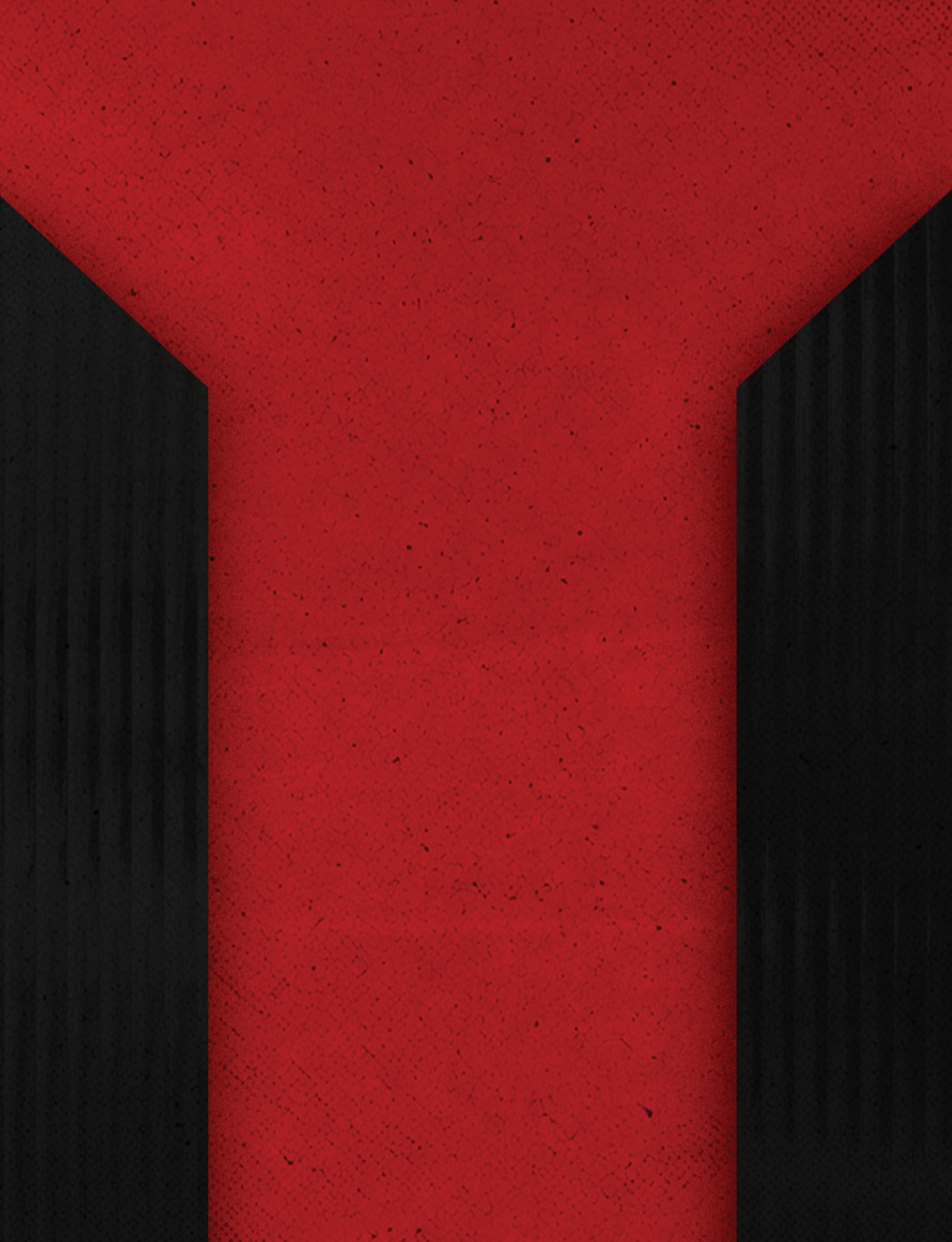 Three black and red buildings. Description generated by AI