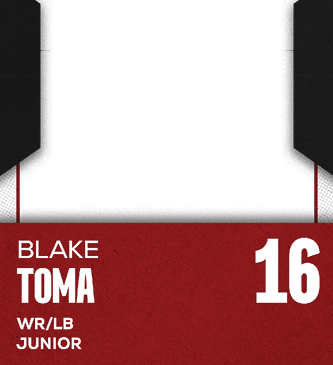 A red and white card with the name Jakob Martinez Jr. on it. Description generated by AI