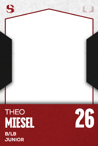 A red and white card with the name Jakob Martinez Jr. on it. Description generated by AI