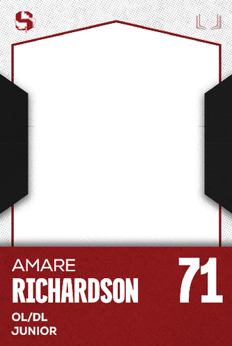 A red and white card with the name Jakob Martinez Jr. on it. Description generated by AI