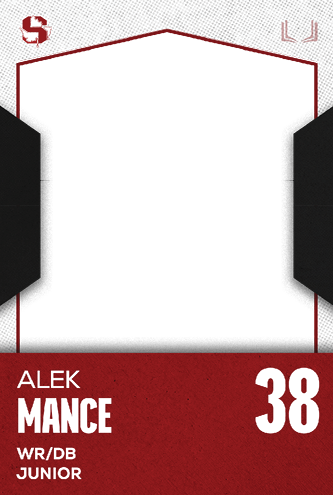 A red and white card with the name Jakob Martinez Jr. on it. Description generated by AI