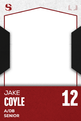 A red and white card with the name Jakob Martinez Jr. on it. Description generated by AI